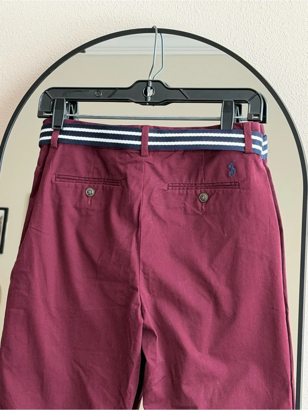 Polo Ralph Lauren Boys Size 18 Burgundy Chino Pants NWT Belted